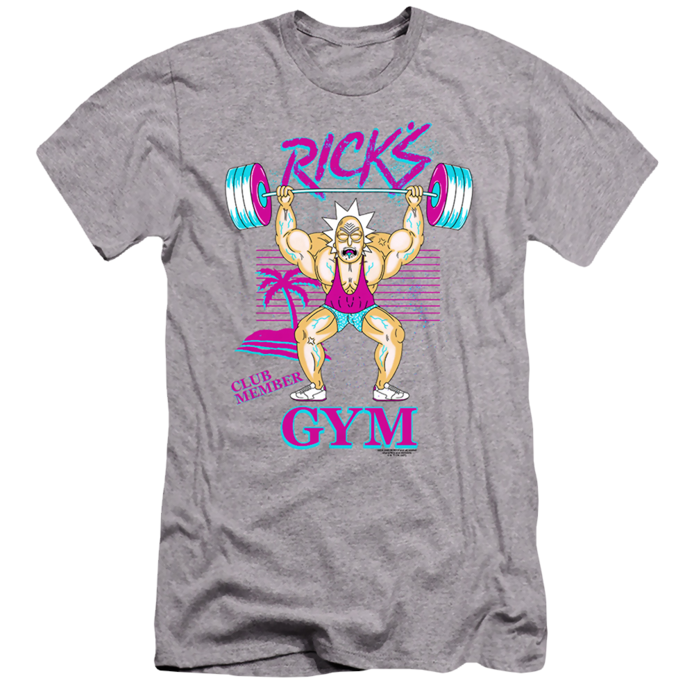 Rick and Morty Ricks Gym - Men's Premium Slim Fit T-Shirt Men's Premium Slim Fit T-Shirt Rick and Morty