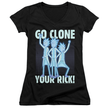 Rick and Morty Go Clone Your Rick - Juniors V-Neck T-Shirt Juniors V-Neck T-Shirt Rick and Morty