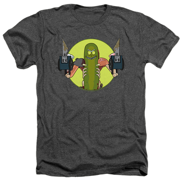 Charcoal men's heather t-shirt with Rick and Morty I Love Myself graphic