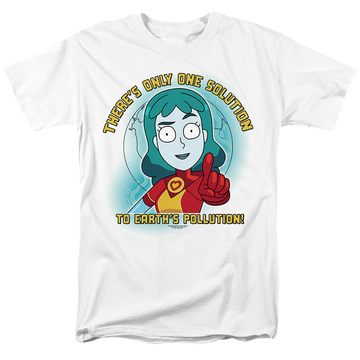 White men's regular fit t-shirt with Rick and Morty Planetina graphic