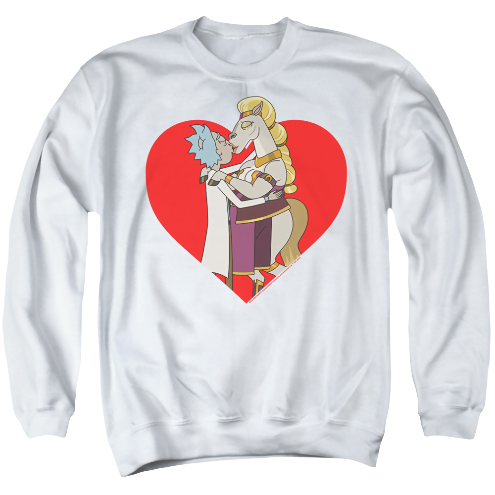 Rick and Morty Rick And Horse Kiss - Men's Crewneck Sweatshirt Men's Crewneck Sweatshirt Rick and Morty