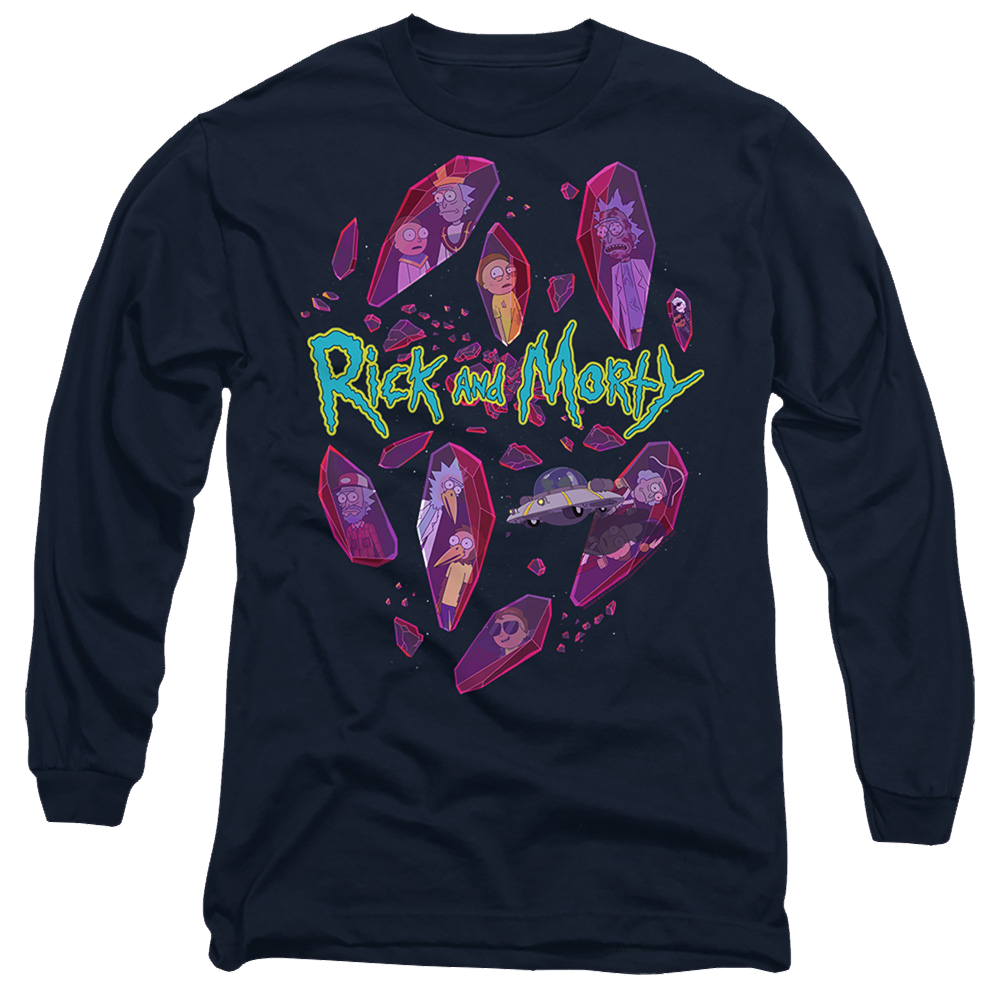 Rick and Morty Death Crystal Futures - Men's Long Sleeve T-Shirt Men's Long Sleeve T-Shirt Rick and Morty