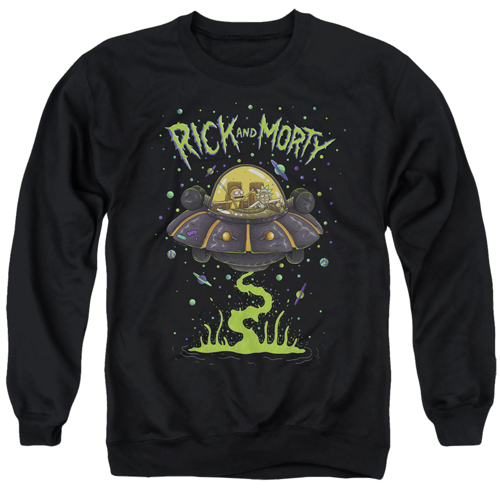 Rick and Morty Ufo - Men's Crewneck Sweatshirt Men's Crewneck Sweatshirt Rick and Morty