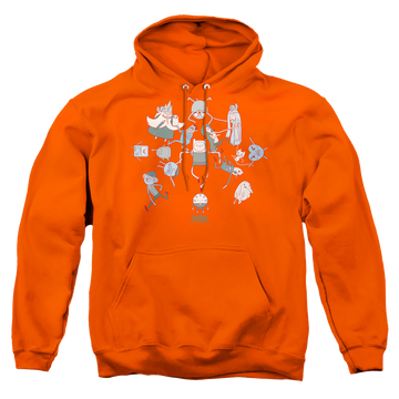 Orange pullover hoodie with Adventure Time Glob Ball graphic
