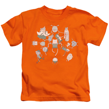 Orange kid's t-shirt for ages 4 to 7 with Adventure Time Glob Ball graphic