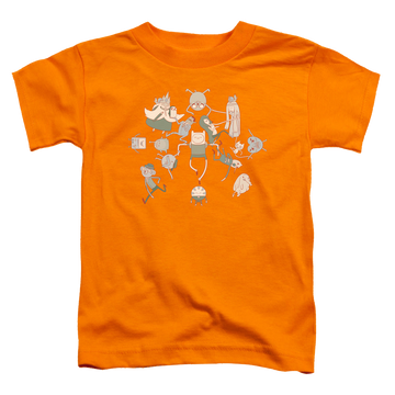Orange toddler t-shirt with Adventure Time Glob Ball graphic