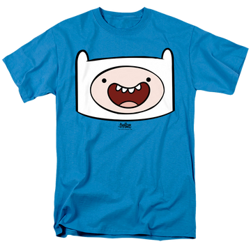Turquoise men's regular fit t-shirt with Adventure Time Finn Head graphic