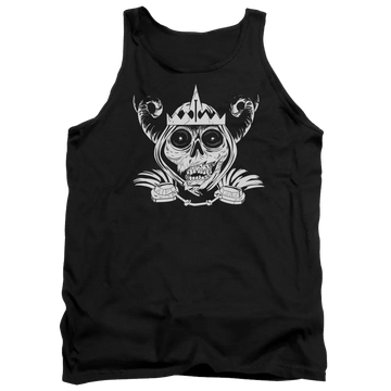 Black men's tank with Adventure Time Skull Face graphic
