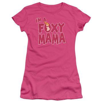 Hot pink juniors t-shirt with Johnny Bravo Foxy Mama graphic