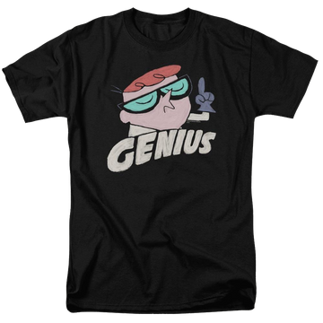 Black men's regular fit t-shirt with Dexter's Laboratory Genius graphic