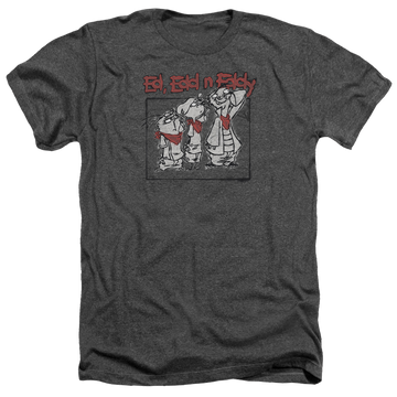 Charcoal men's heather t-shirt with Ed, Edd n Eddy Stand By Me graphic