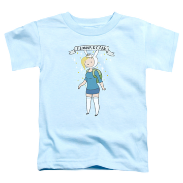 Light blue toddler t-shirt with Adventure Time Fionna & Cake graphic