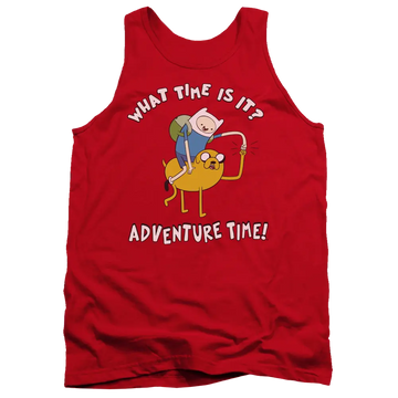 Red men's tank with Adventure Time Ride Bump graphic