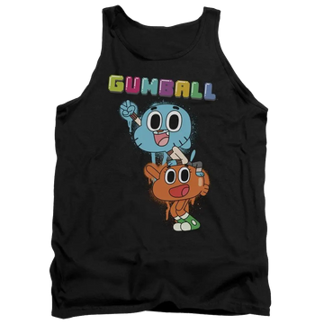 Black men's tank with The Amazing World of Gumball Gumball Spray graphic