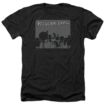 Charcoal men's heather t-shirt with Regular Show Rgb Group graphic