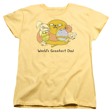 Banana women's t-shirt with Adventure Time Worlds Greatest Dad graphic