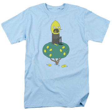 Light blue men's regular fit t-shirt with Adventure Time Lemongrab graphic