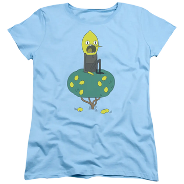 Light blue women's t-shirt with Adventure Time Lemongrab graphic