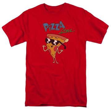 Red men's regular fit t-shirt with Uncle Grandpa Pizza Steve graphic
