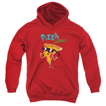 Red youth hoodie for ages 8 to 12 with Uncle Grandpa Pizza Steve graphic