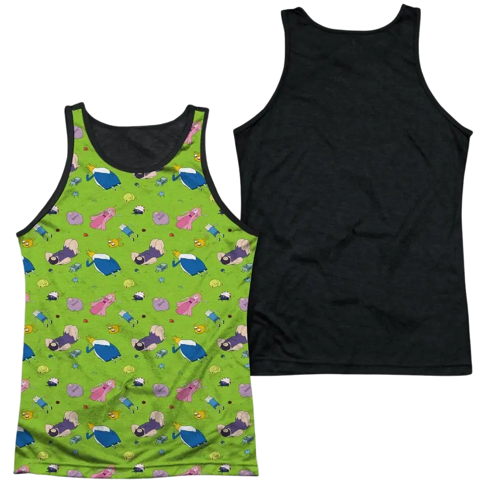 Adventure Time Green Fields Men's Black Back Tank Adventure Time