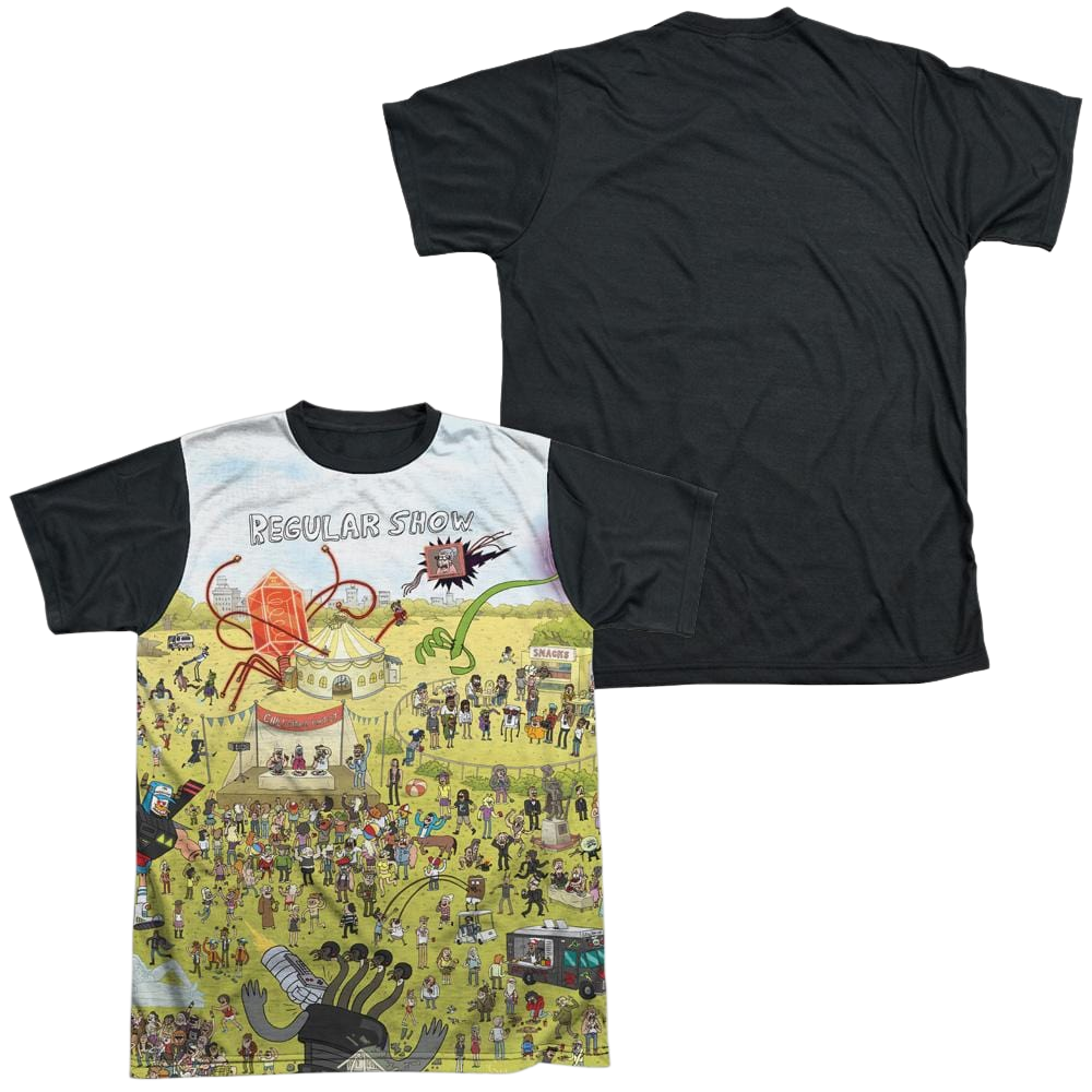 Regular Show Group Shot Men's Black Back T-Shirt Men's Black Back T-Shirt The Regular Show