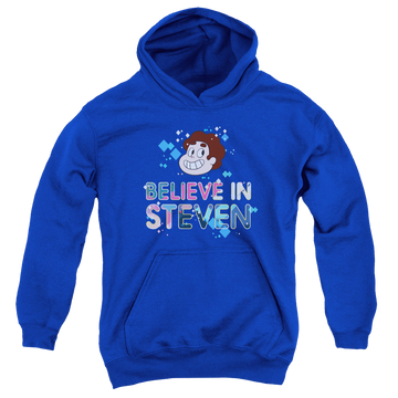 Royal youth hoodie for ages 8 to 12 with Steven Universe Believe graphic