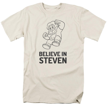 Cream men's regular fit t-shirt with Steven Universe Believe In Steven graphic