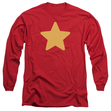 Red men's long sleeve t-shirt with Steven Universe Star graphic