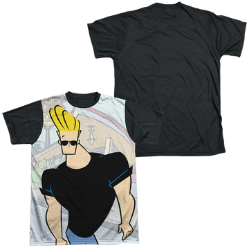 Johnny Bravo Hanging Out men's black back t-shirt