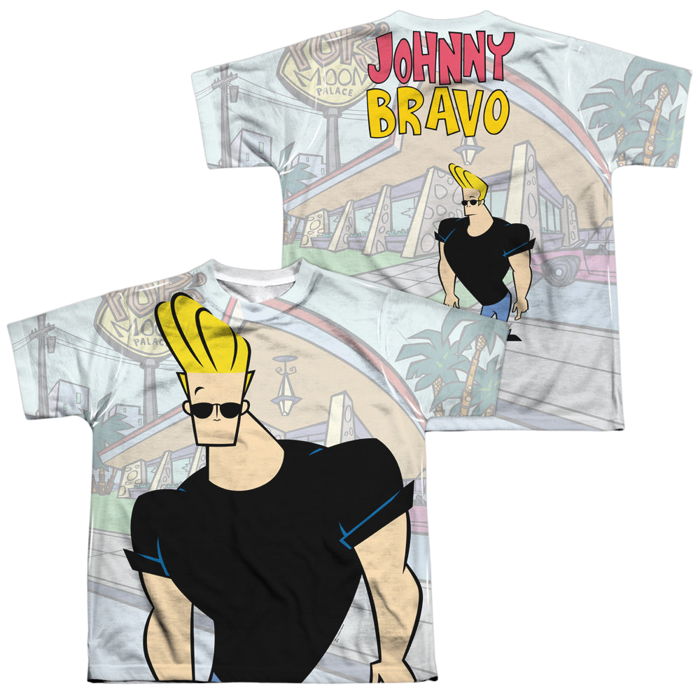Johnny Bravo Hanging Out (Front/Back Print) - Youth All-Over Print T-Shirt Youth All-Over Print T-Shirt (Ages 8-12) Johnny Bravo
