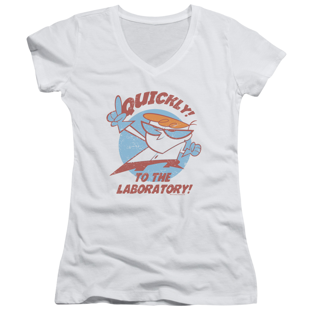 Dexter's Laboratory Quickly - Juniors V-Neck T-Shirt Juniors V-Neck T-Shirt Dexter's Laboratory