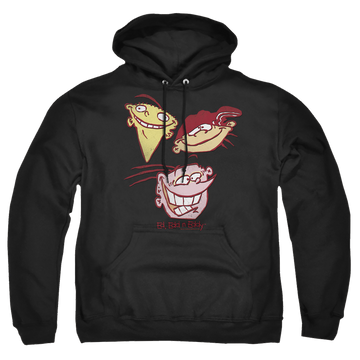 Black pullover hoodie with Ed, Edd n Eddy Three Heads graphic