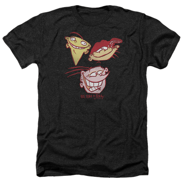 Charcoal men's heather t-shirt with Ed, Edd n Eddy Three Heads graphic