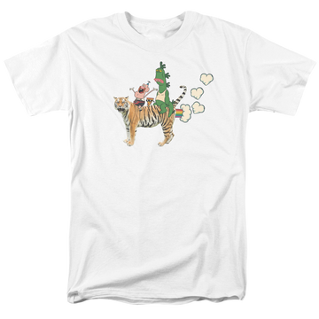 White men's regular fit t-shirt with Uncle Grandpa Fart Hearts graphic