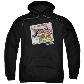 Black pullover hoodie with Steven Universe Mr. Universe graphic