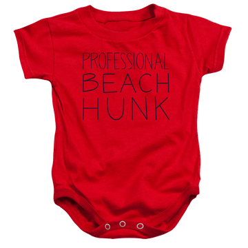 Red baby bodysuit with Steven Universe Beach Hunk graphic