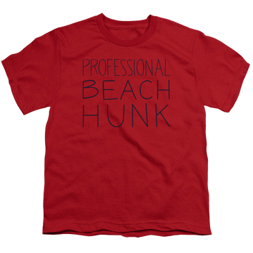 Red youth t-shirt for ages 8 to 12 with Steven Universe Beach Hunk graphic