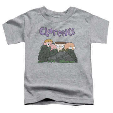 Athletic heather kid's t-shirt for ages 4 to 7 with Clarence Gang graphic