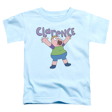 Light blue toddler t-shirt with Clarence Whoo graphic