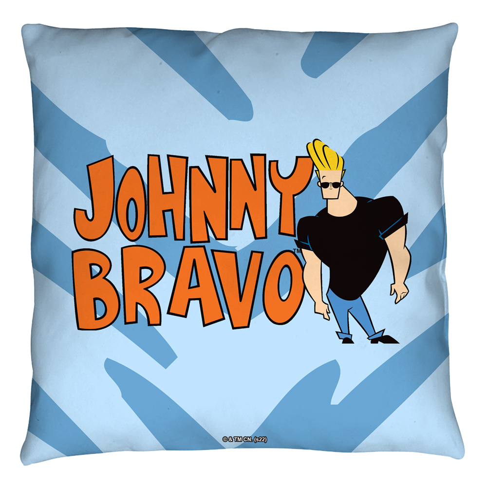 Johnny Bravo Logo Throw Pillow Throw Pillows Johnny Bravo