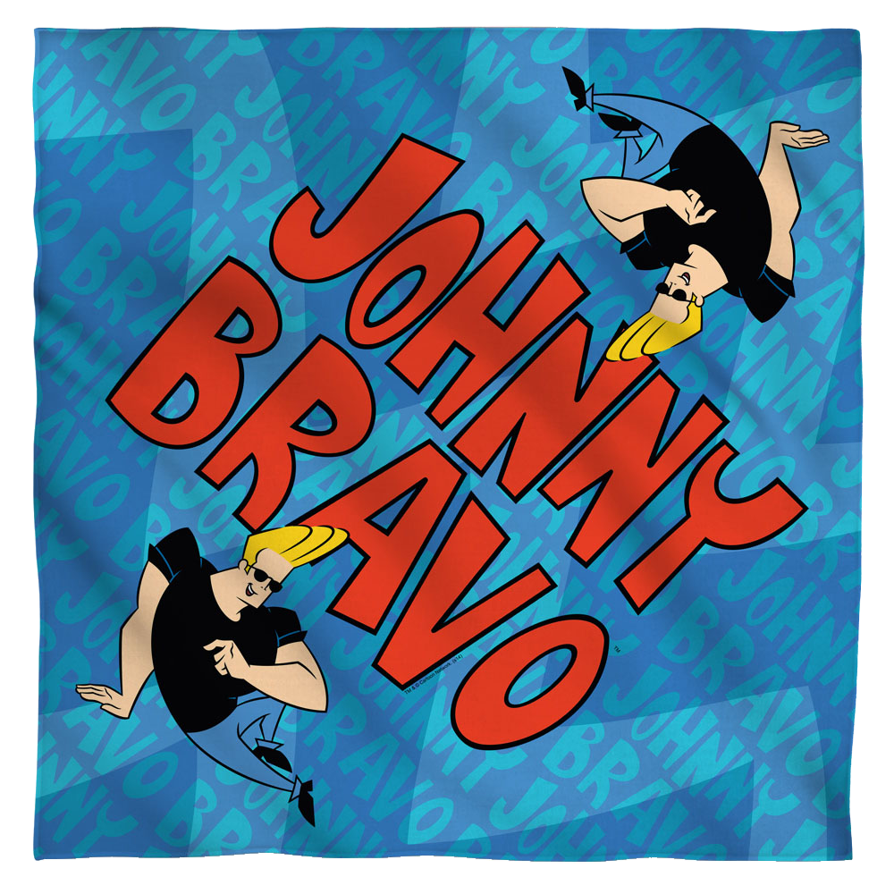 Johnny Bravo - Logo Repeat Bandana Bandanas Johnny Bravo