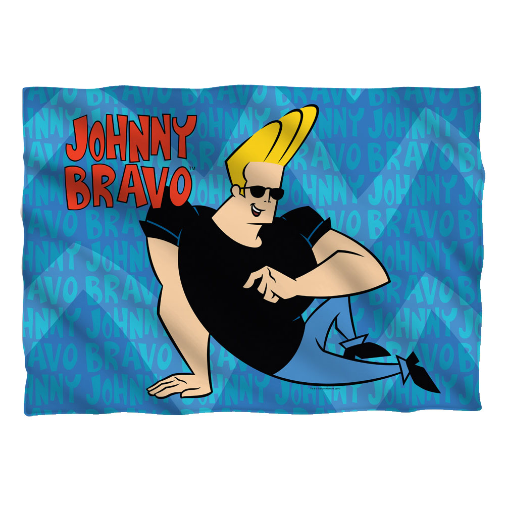 Johnny Bravo Logo Repeat - Pillow Case Pillow Cases Johnny Bravo