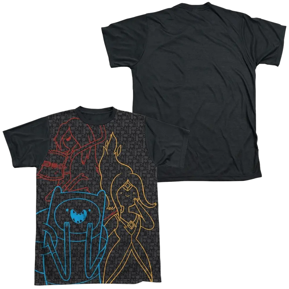 Adventure Time Adventure Trio - Men's Black Back T-Shirt Adventure Time