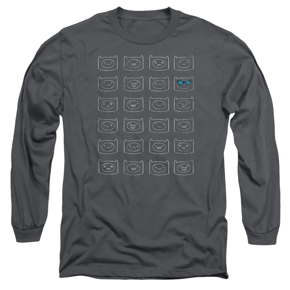 Adventure Time Finn Faces - Men's Long Sleeve T-Shirt Adventure Time