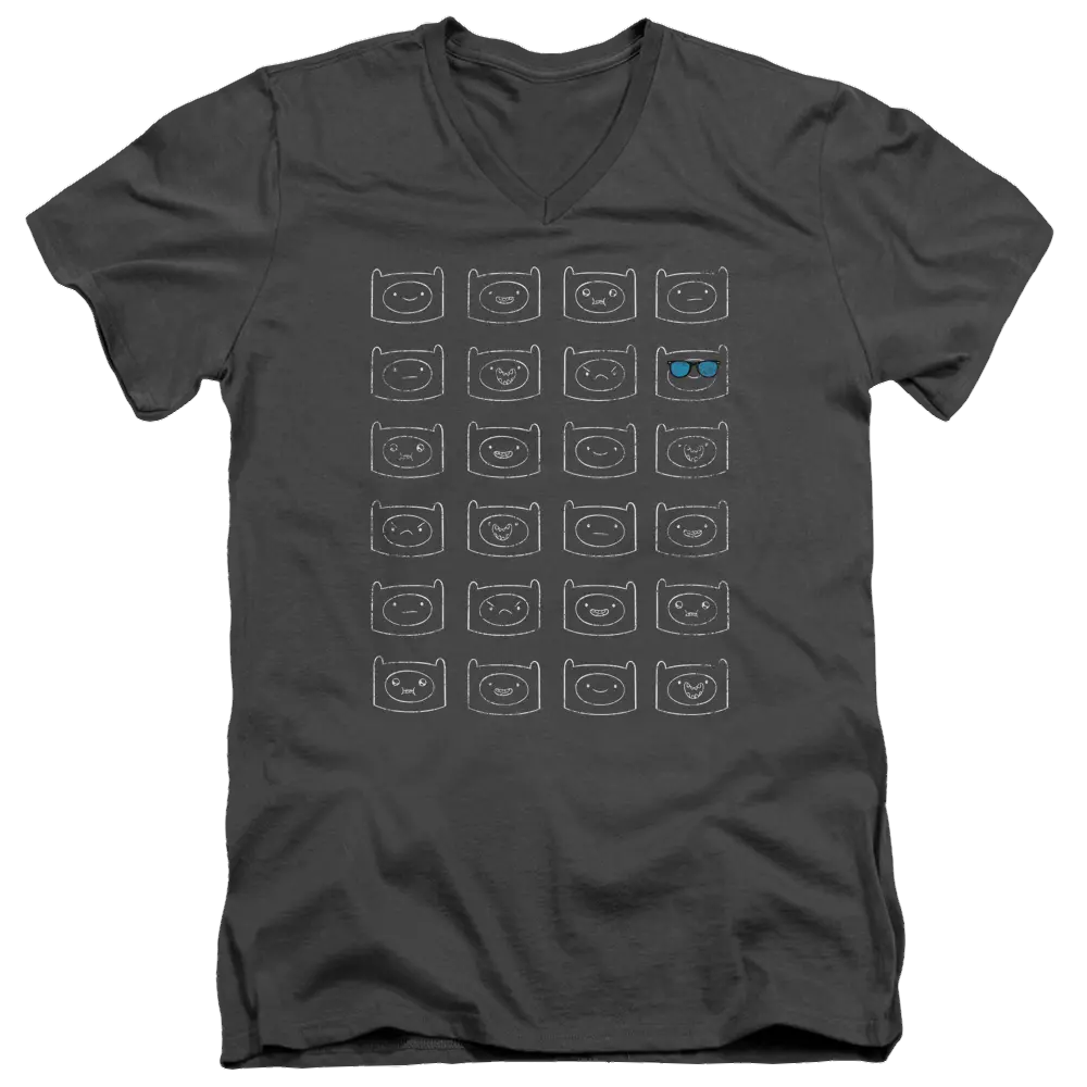 Adventure Time Finn Faces - Men's V-Neck T-Shirt Adventure Time