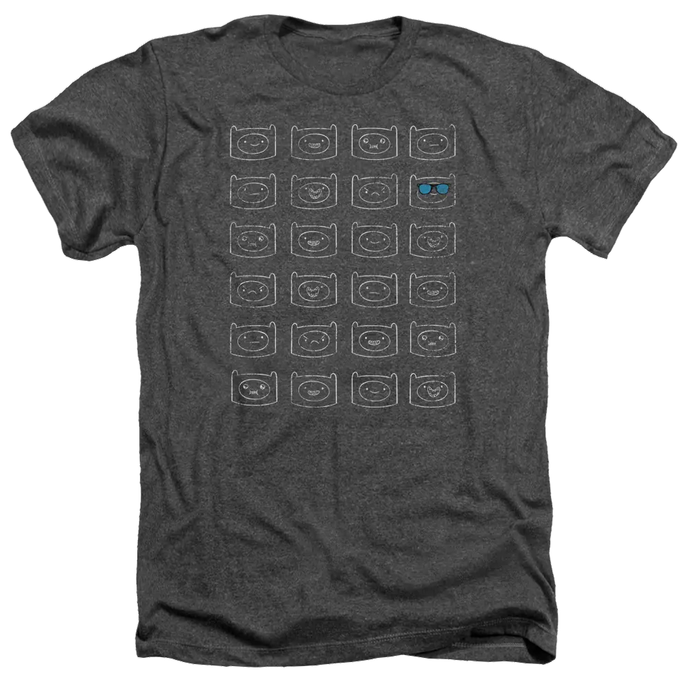 Adventure Time Finn Faces - Men's Heather T-Shirt Adventure Time