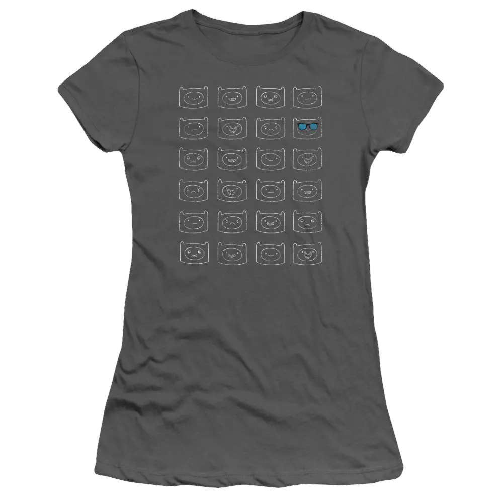 Adventure Time Finn Faces - Juniors T-Shirt Adventure Time