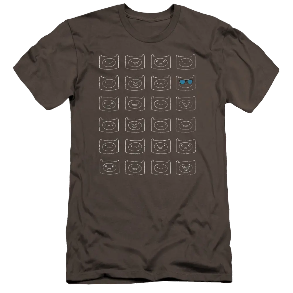 Adventure Time Finn Faces - Men's Premium Slim Fit T-Shirt Adventure Time