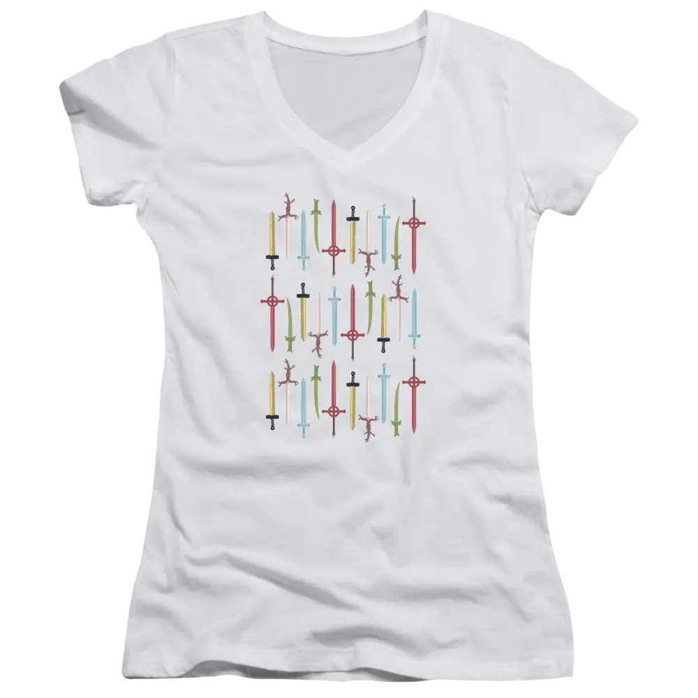 Adventure Time Swords - Juniors V-Neck T-Shirt Adventure Time